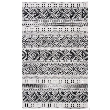 Safavieh 7 ft. 7 in. x 10 ft. Augustine 400 Rectangle Power Loomed RugBlack & Cream AGT445Z-8